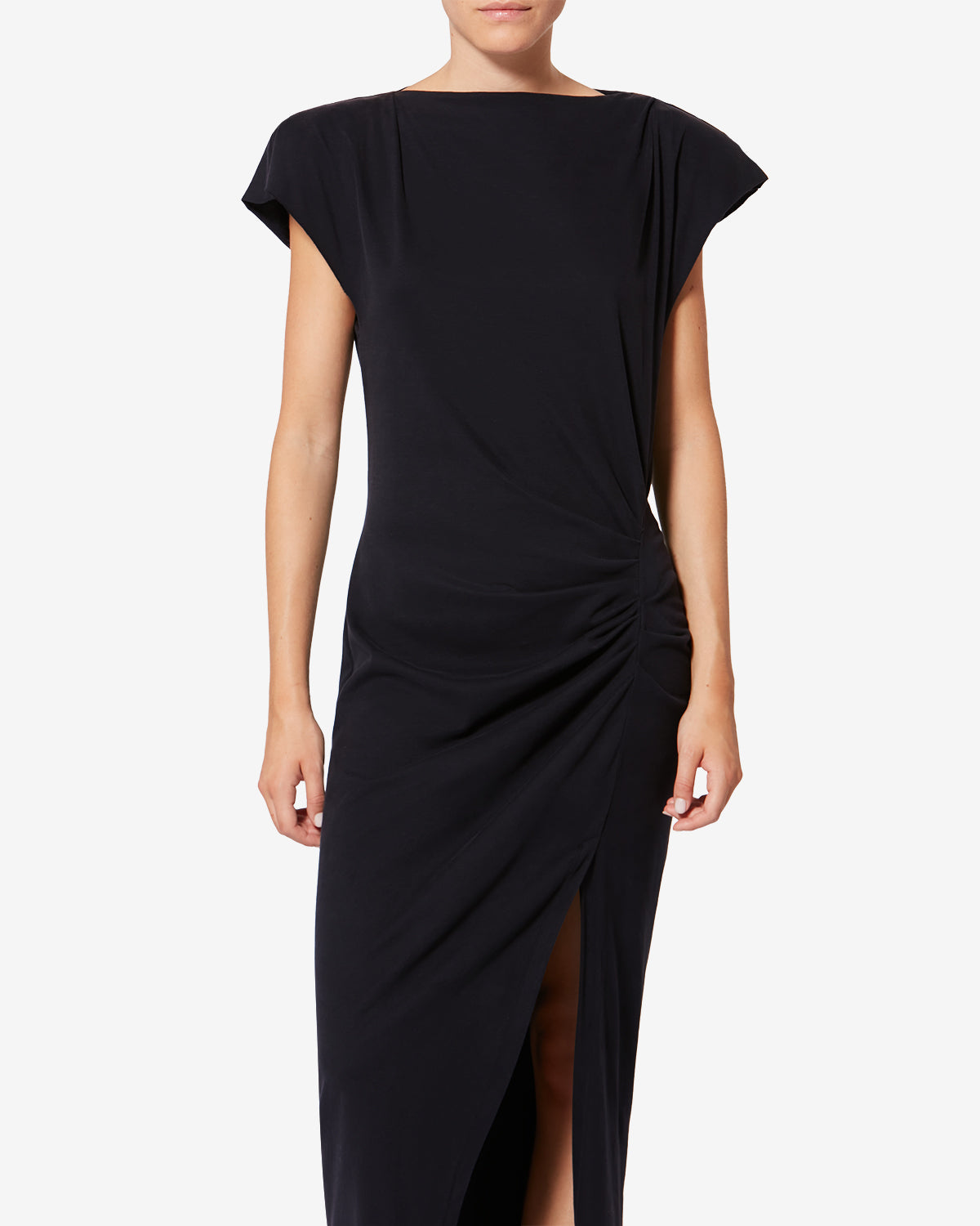 Isabel Marant Nadela RO0307FA robe noire jersey drapée
