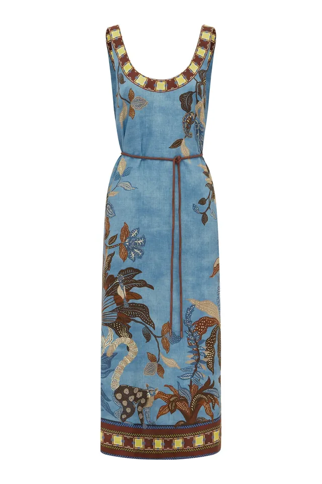 Alemäis Georgie robe midi sans manches lin