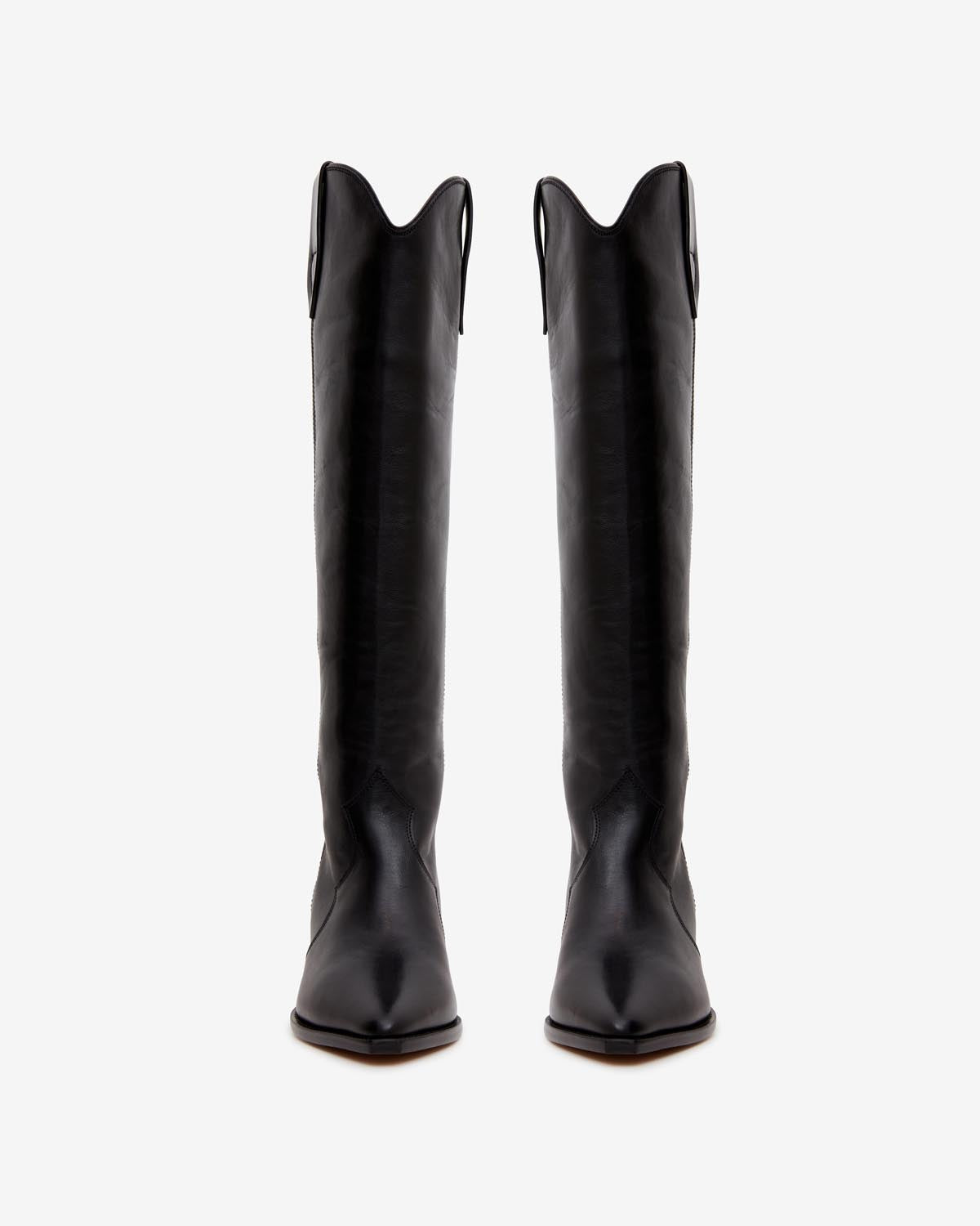 Isabel Marant Denvee bottes santiag cuir noir talon 4 cm