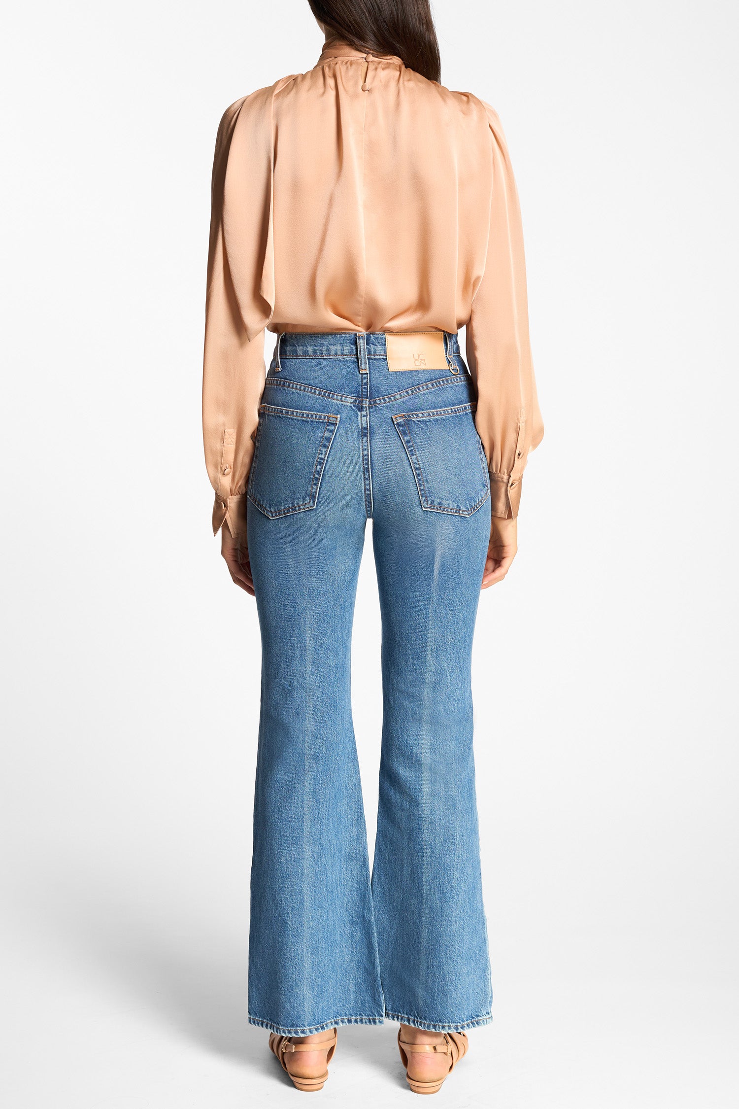 Ulla Johnson Lou Jean Flare Danube Indigo 100% Coton