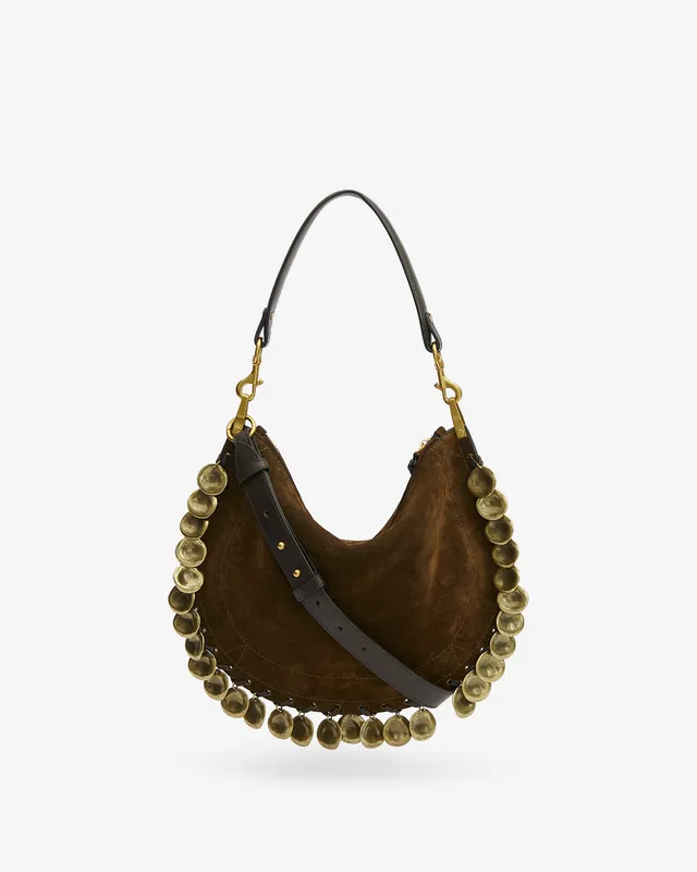 Isabel Marant Oskan Soft sac demi-lune bronze zippé médailles