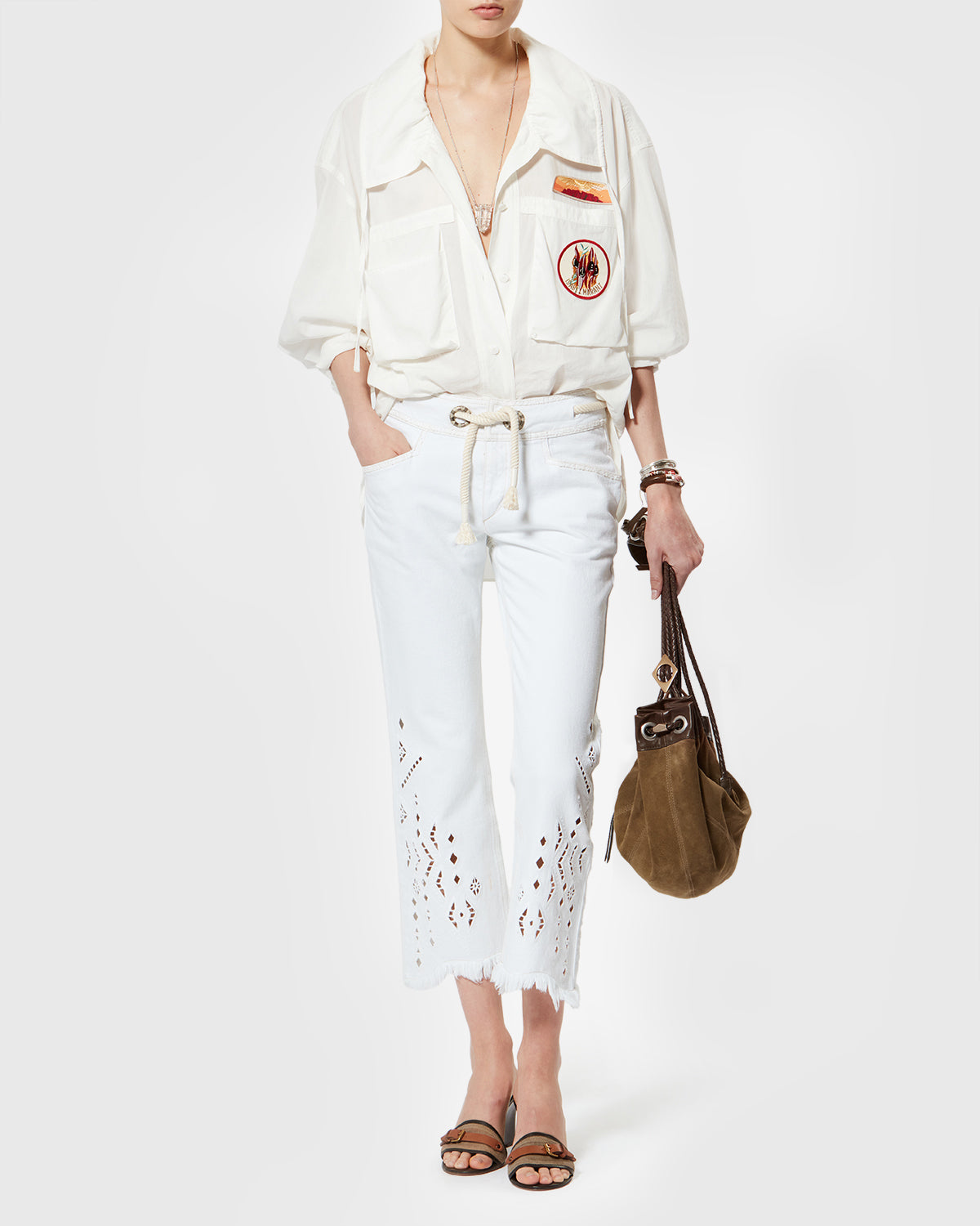 Isabel Marant Maia PP0501FA-D2C09M sac velours taupe