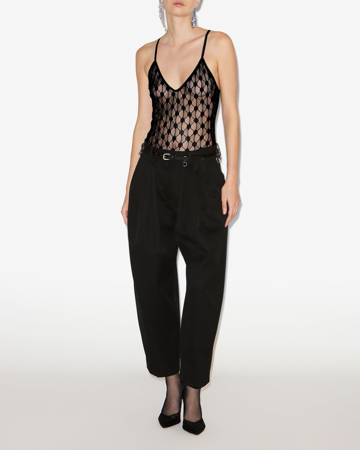 Isabel Marant Janice PA0613FA-C4G01I pantalon laine noir