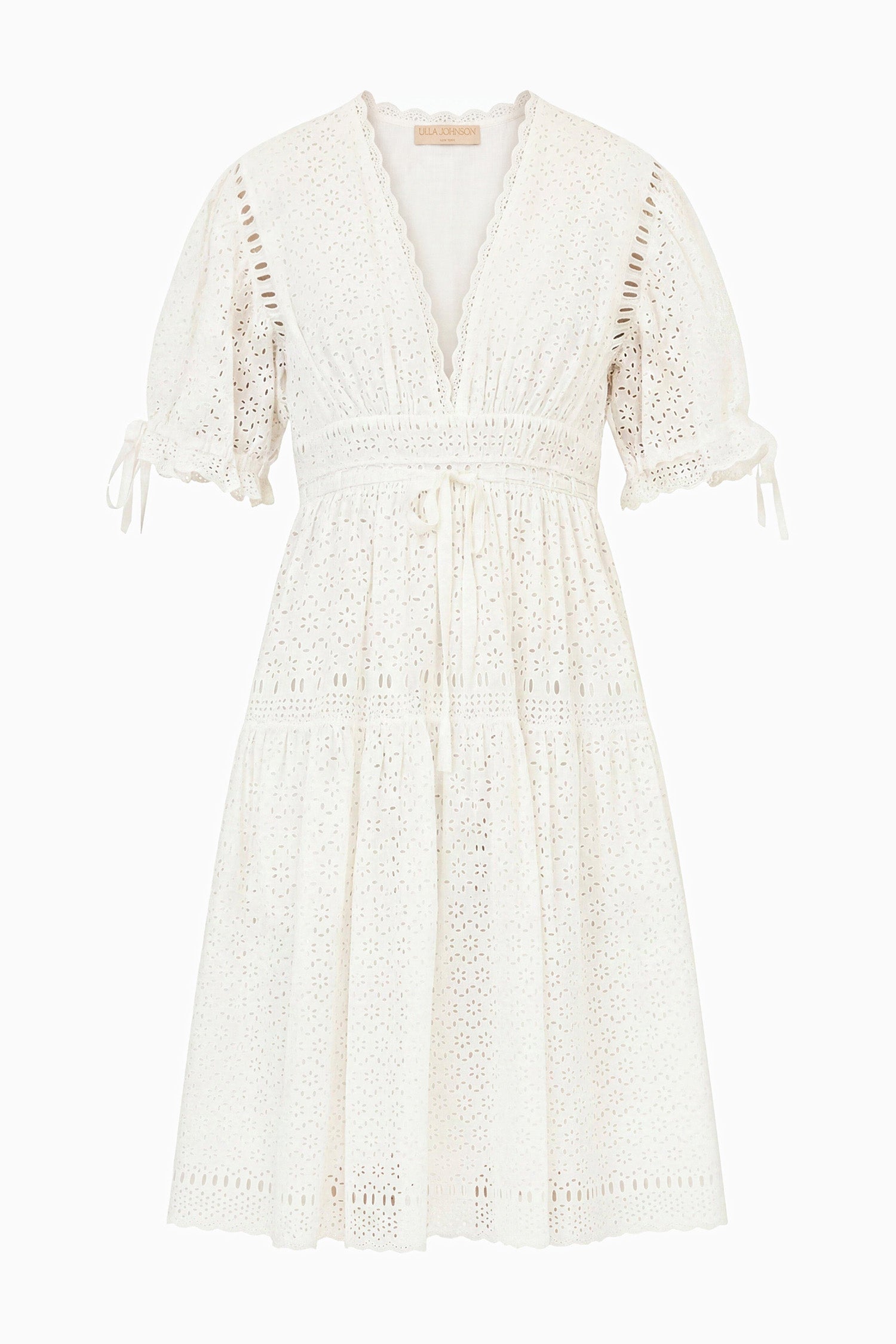 Ulla Johnson Ottilie PF260107 robe coton Pristine blanche midi