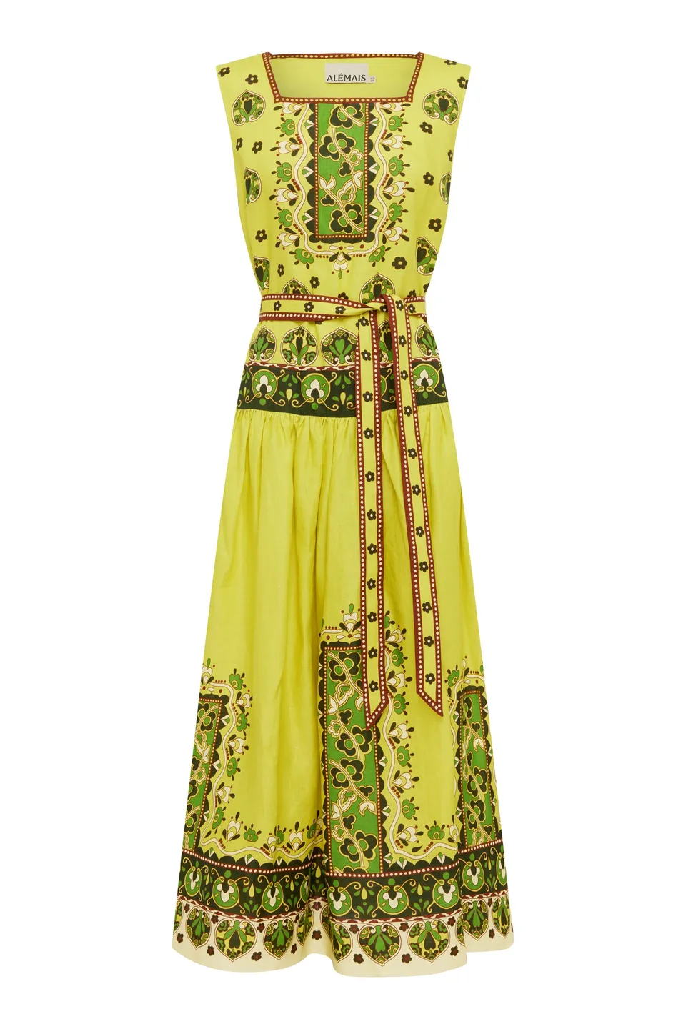 Alemais Bridgette robe midi chanvre ceinture