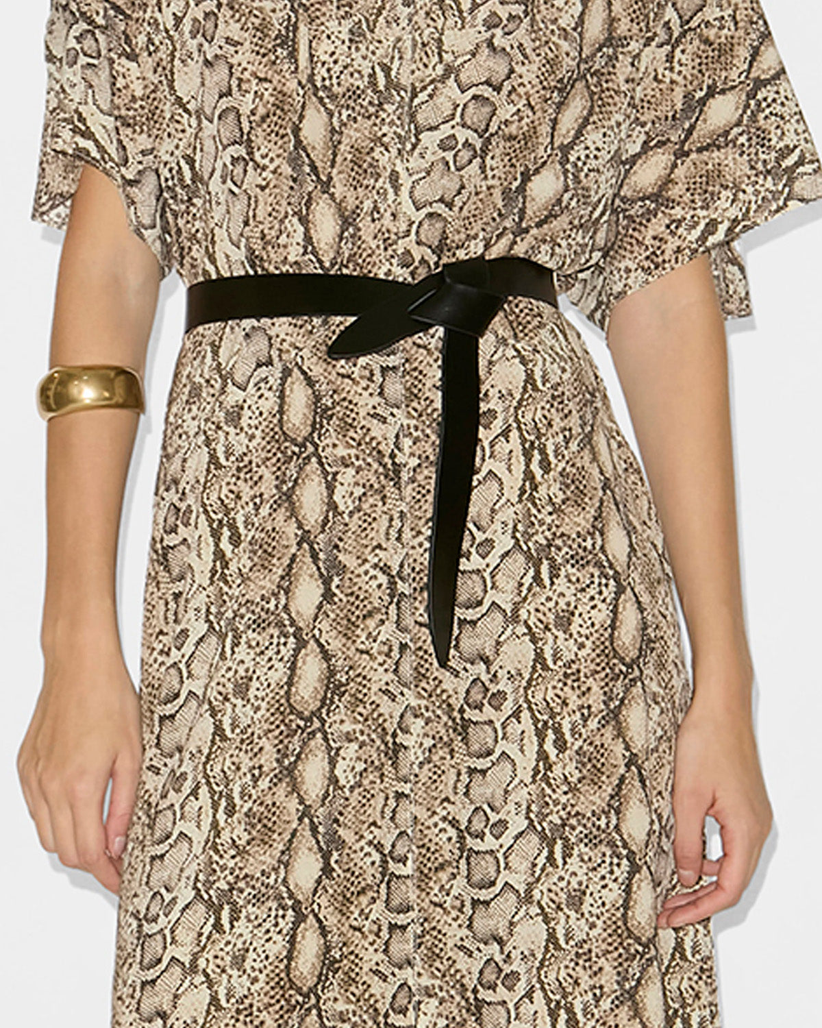 Isabel Marant Lecce ceinture cuir noir à nouer