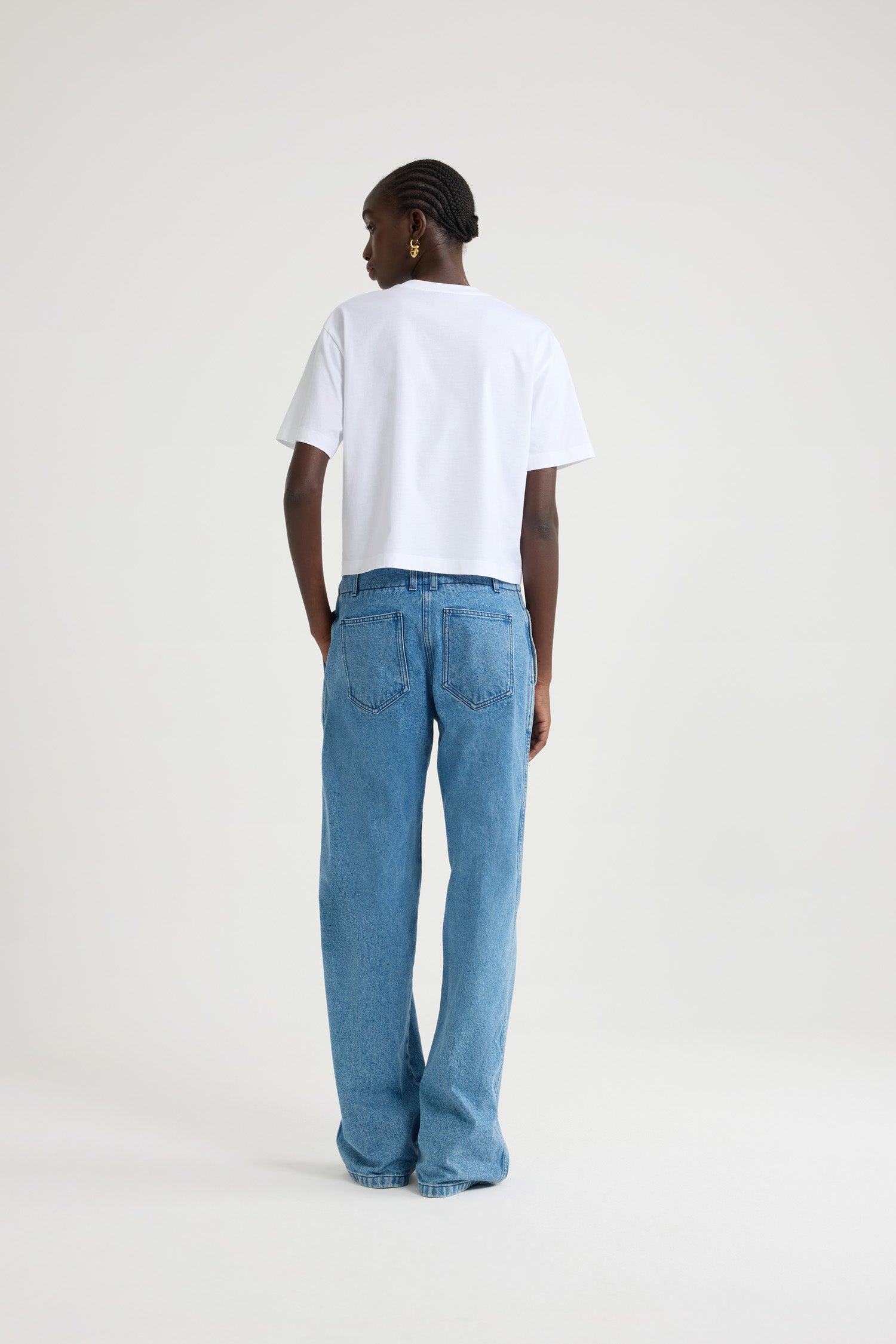 Patou P25JE1359999001W t-shirt blanc logo brodé coton bio XS-XL
