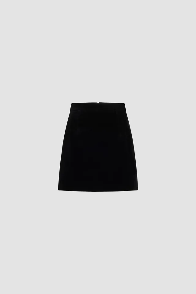 Patou SK072 mini jupe noire velours coton bio