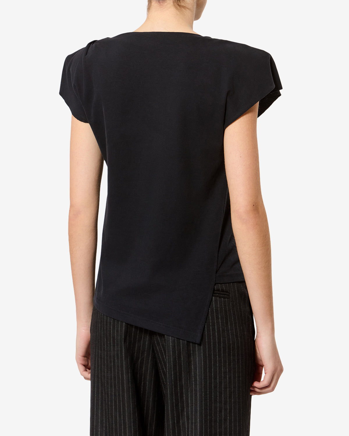 Isabel Marant Sebani t-shirt coton noir asymétrique