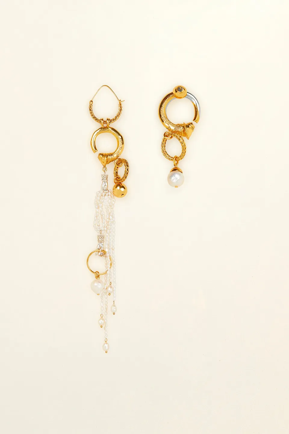 Patou H20JW0091000299G boucles laiton perles doré
