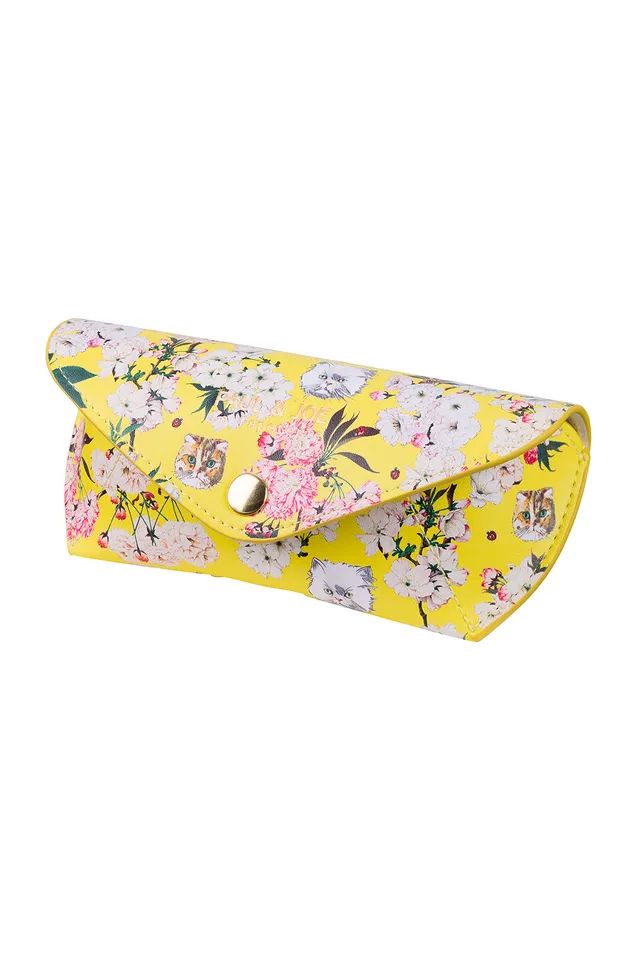 Paul & Joe Accessoires sac étui lunettes jaune fleurs chats