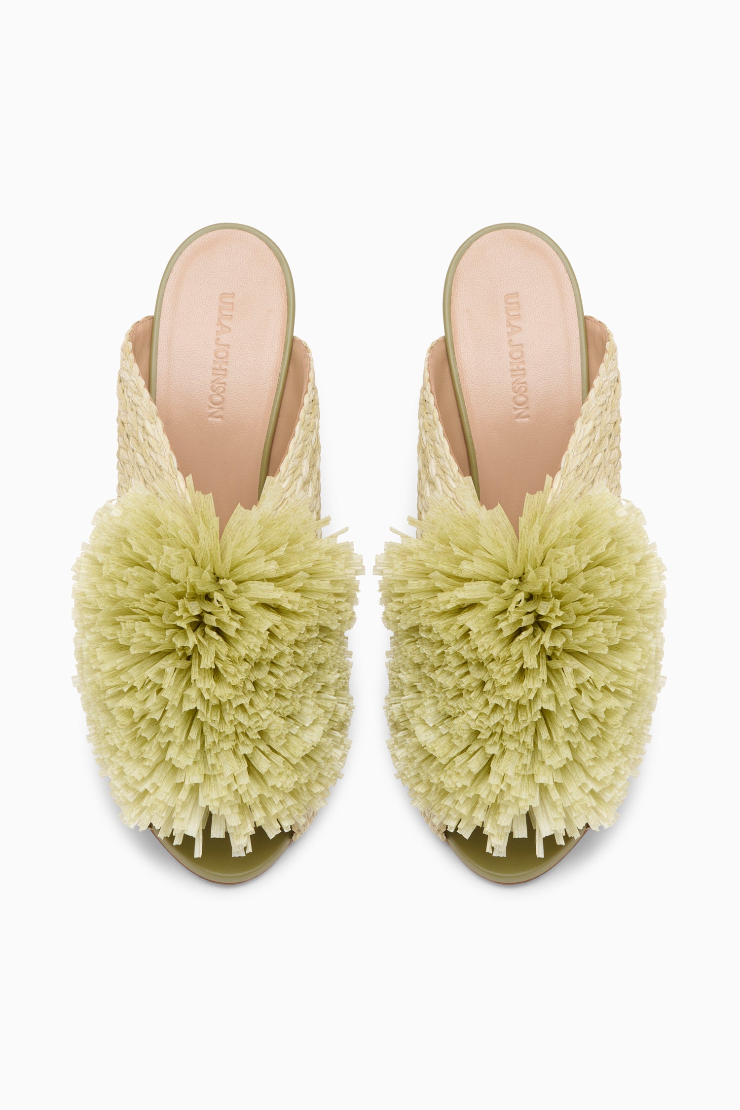 Ulla Johnson Raffia SP271008 mule raphia Olive talon 75mm