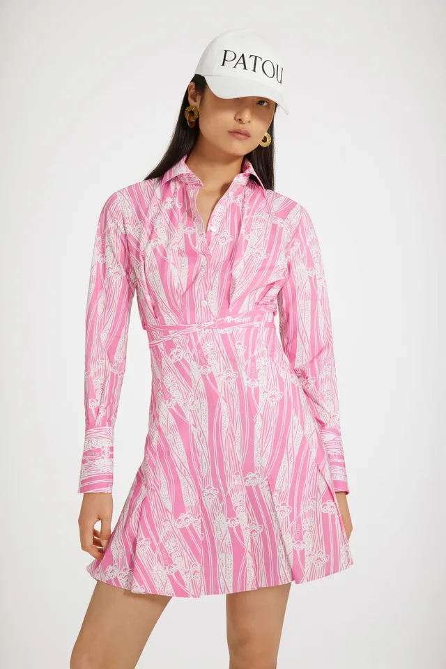 Patou P23DR10601195054 robe chemise rose imprimé