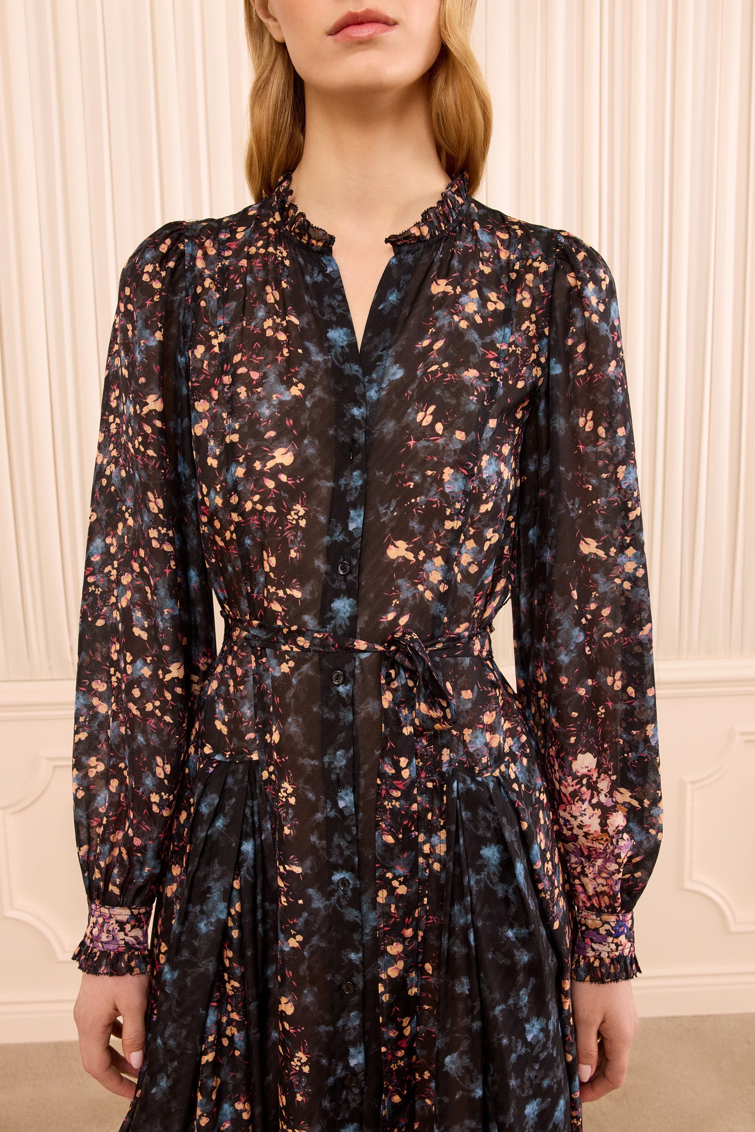 Ulla Johnson Tessa robe soie Eclipse manches longues
