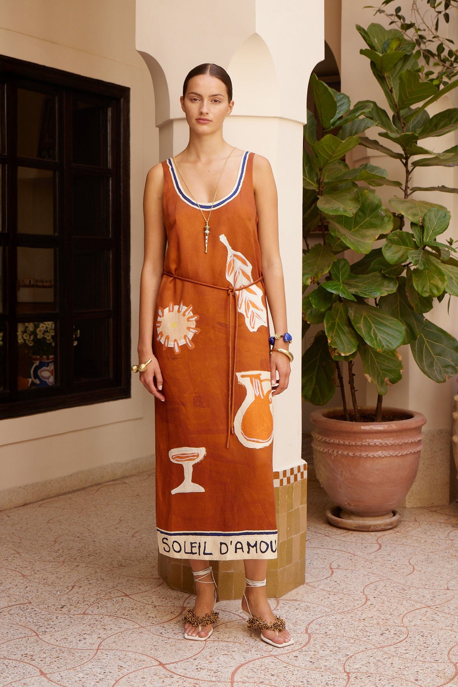 Alemaïs Soleil d'Amour Silk Midi Dress robe soie