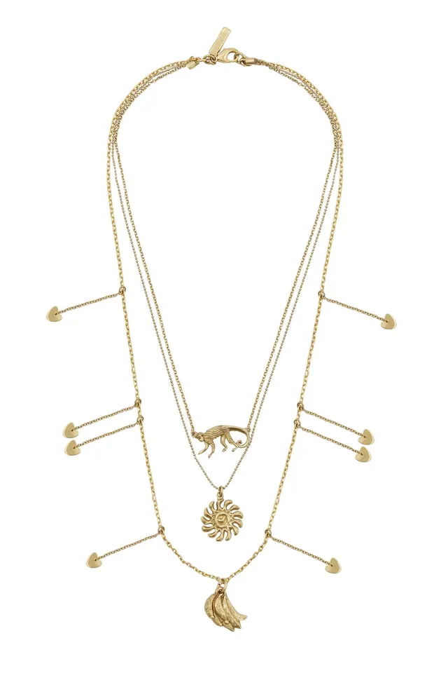 Alemaïs Jem collier multirang charms doré laiton