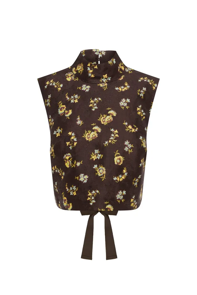 Alemaïs Lilah Top crop top jacquard fleuri