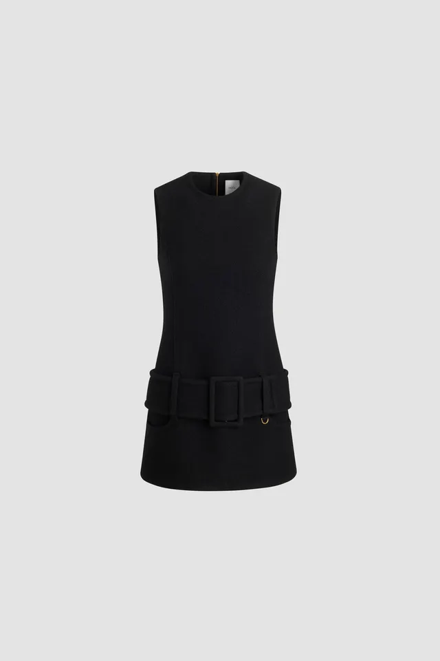 Patou H25DR2060232999B mini robe laine bouillie noire