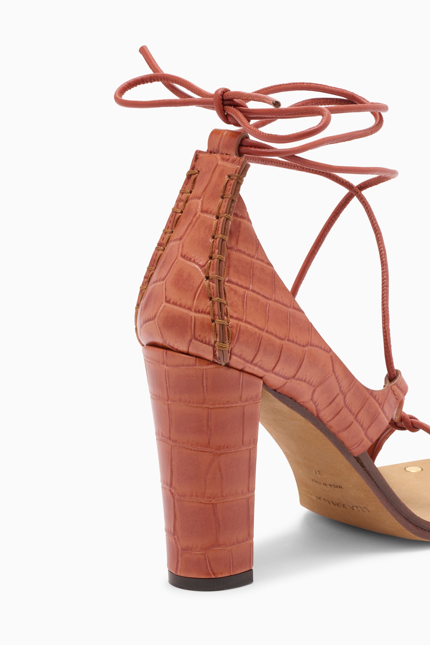Ulla Johnson Aves sandale talon Redwood croco 95 mm