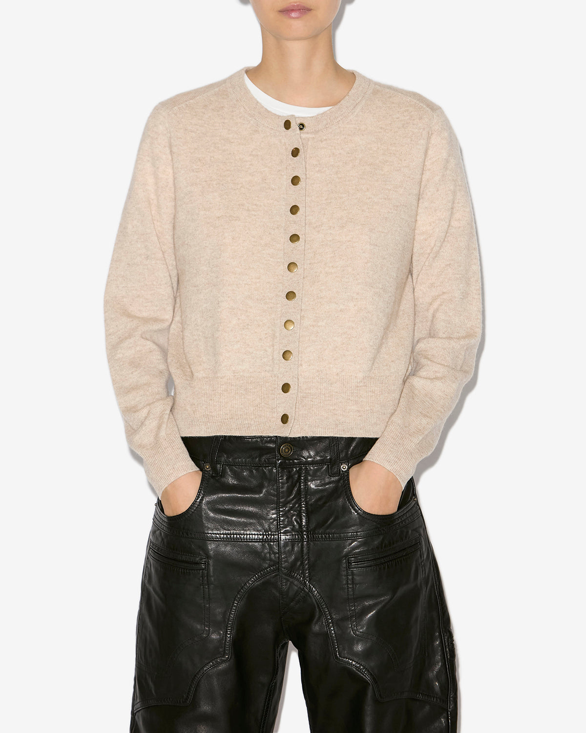Isabel Marant Idesia cardigan laine beige clair