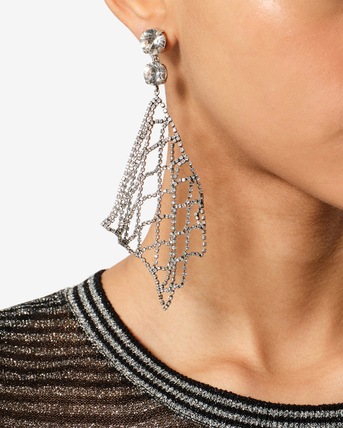 Isabel Marant Thalia boucles oreilles argenté strass