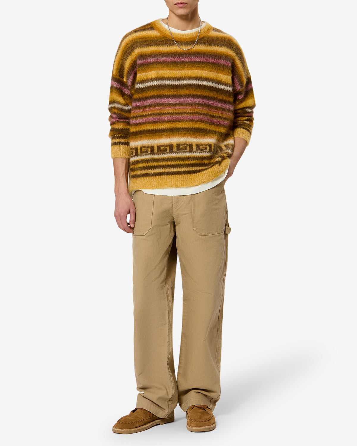 Isabel Marant Scolan pull mohair rayures ocre