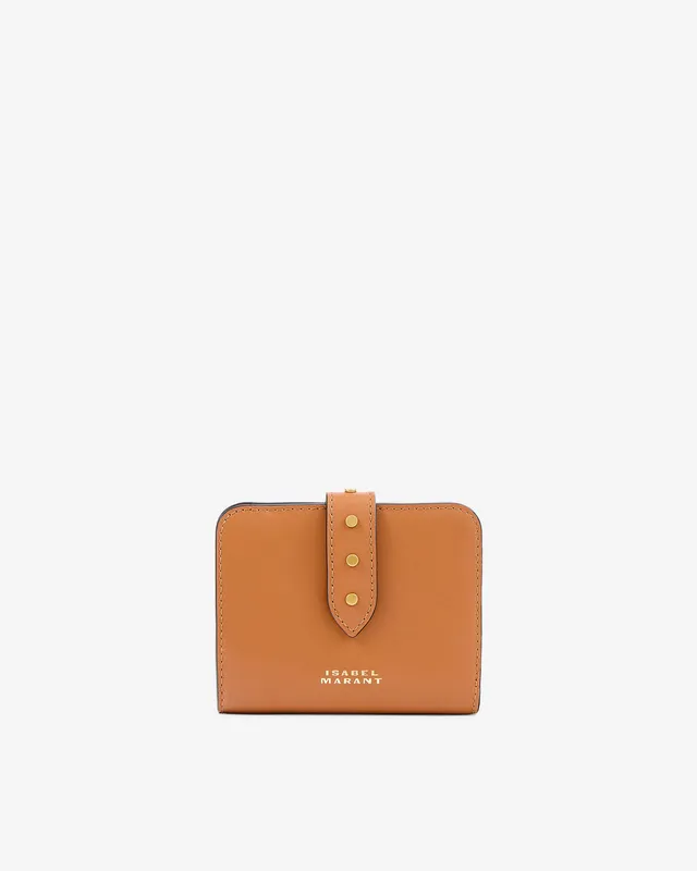 Isabel Marant Oskan portefeuille cuir cognac