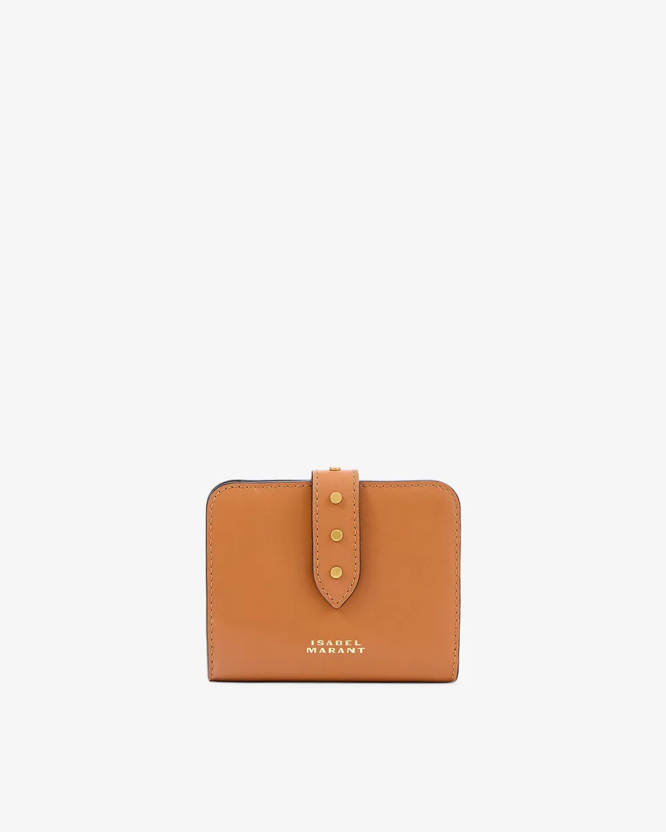 Isabel Marant Oskan portefeuille cuir cognac