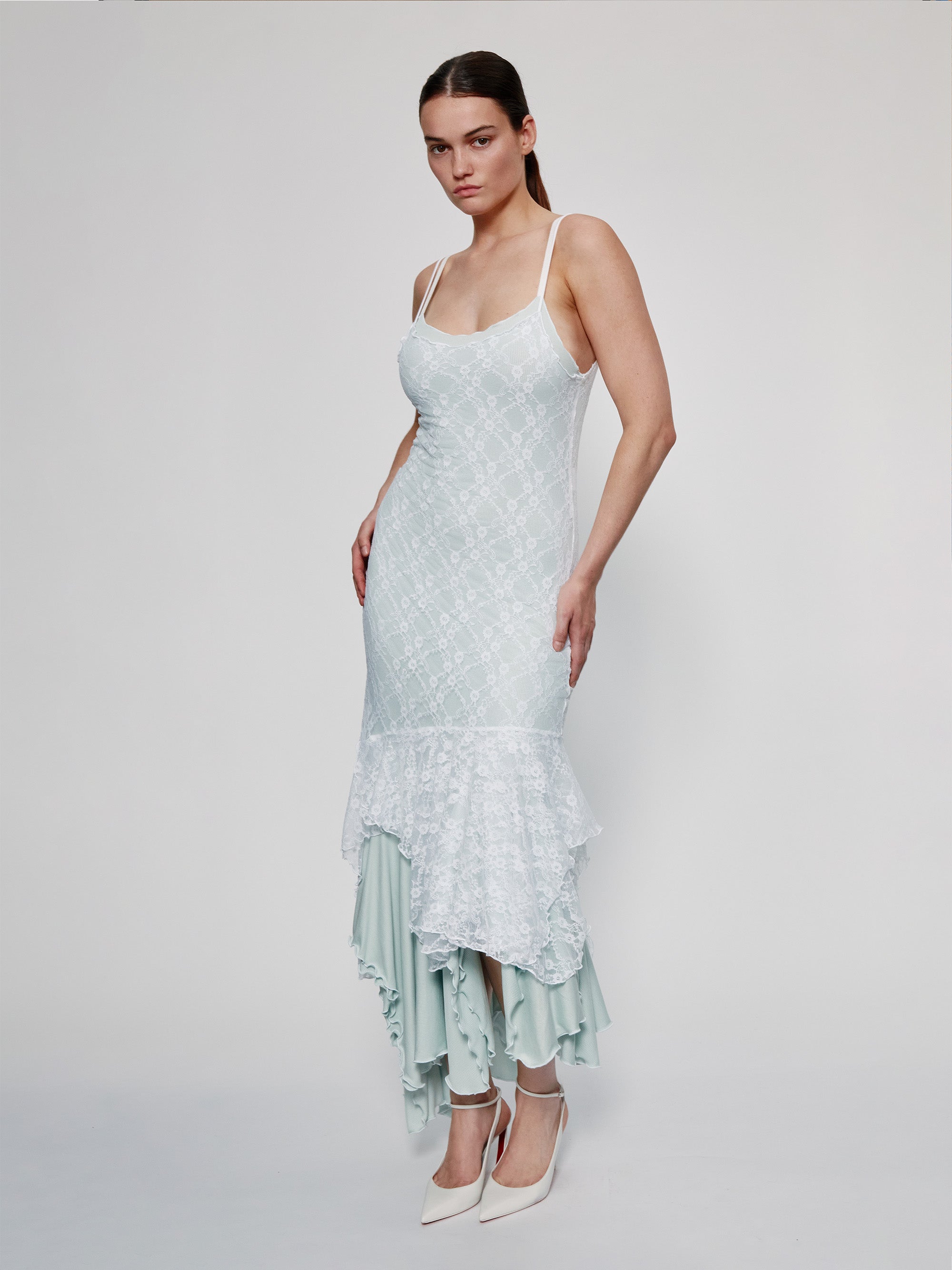 Ester Manas White Floral Lace Easy Dress blanche XS/S