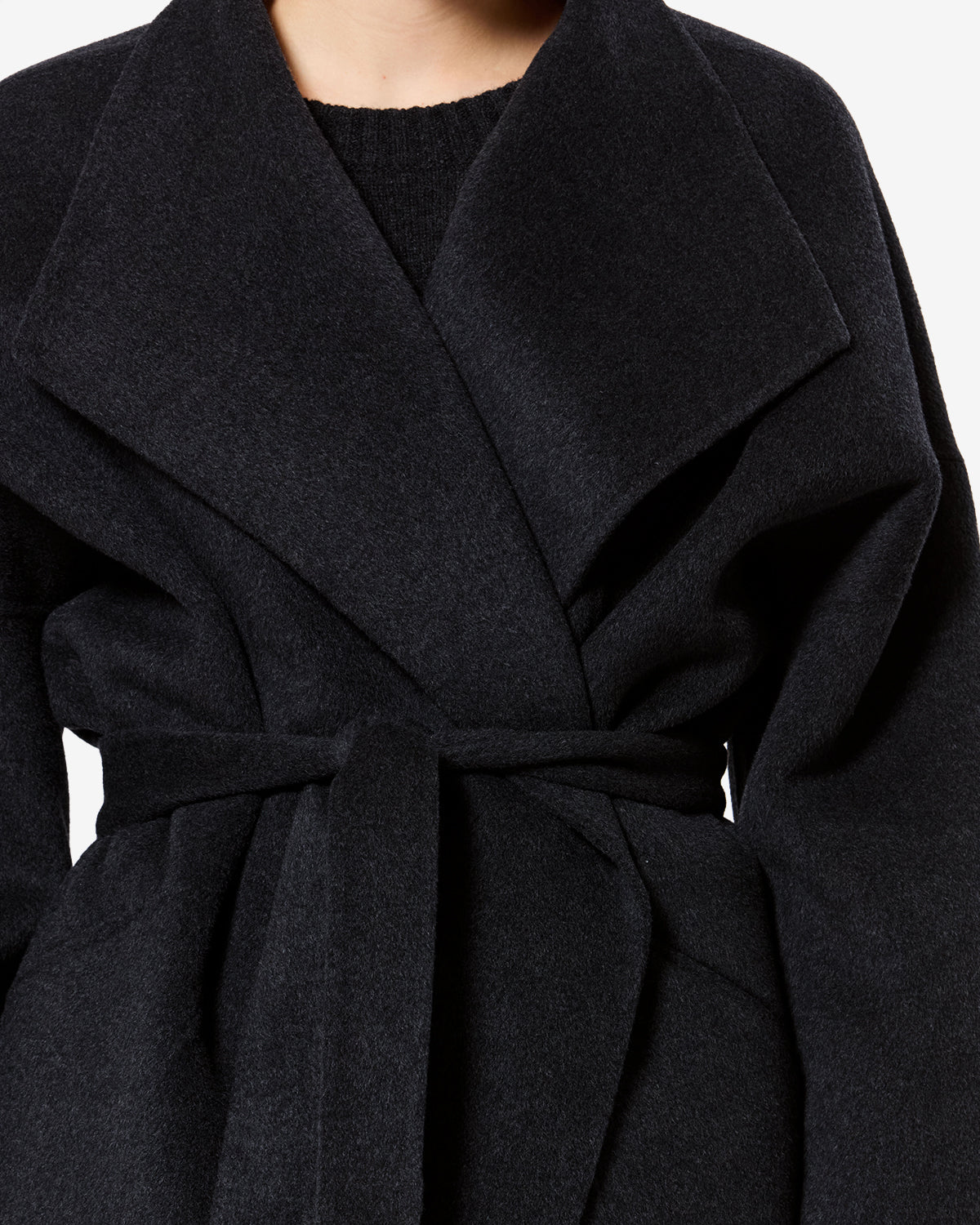 Isabel Marant Ceaton manteau laine anthracite ceinturé