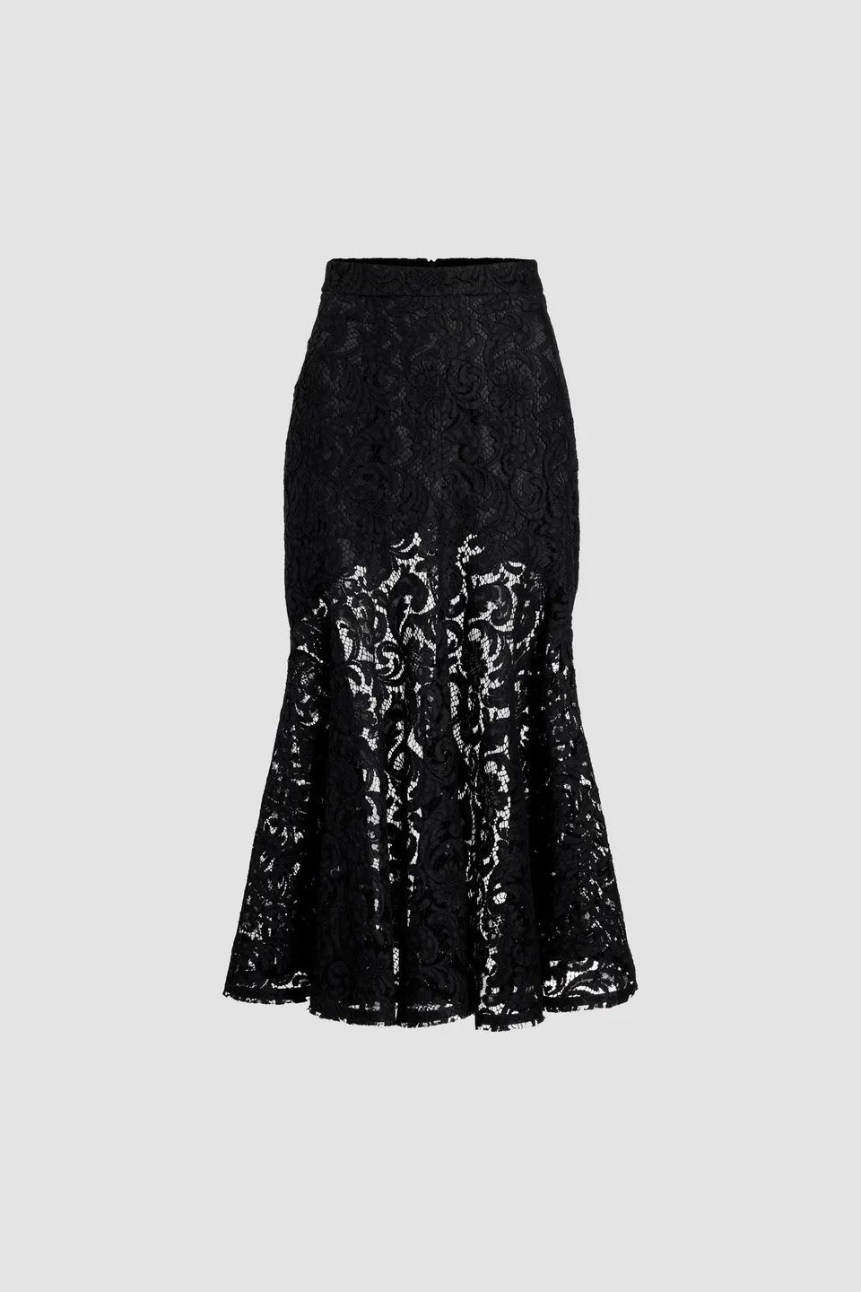 Patou SK069 jupe midi dentelle noire coton bio