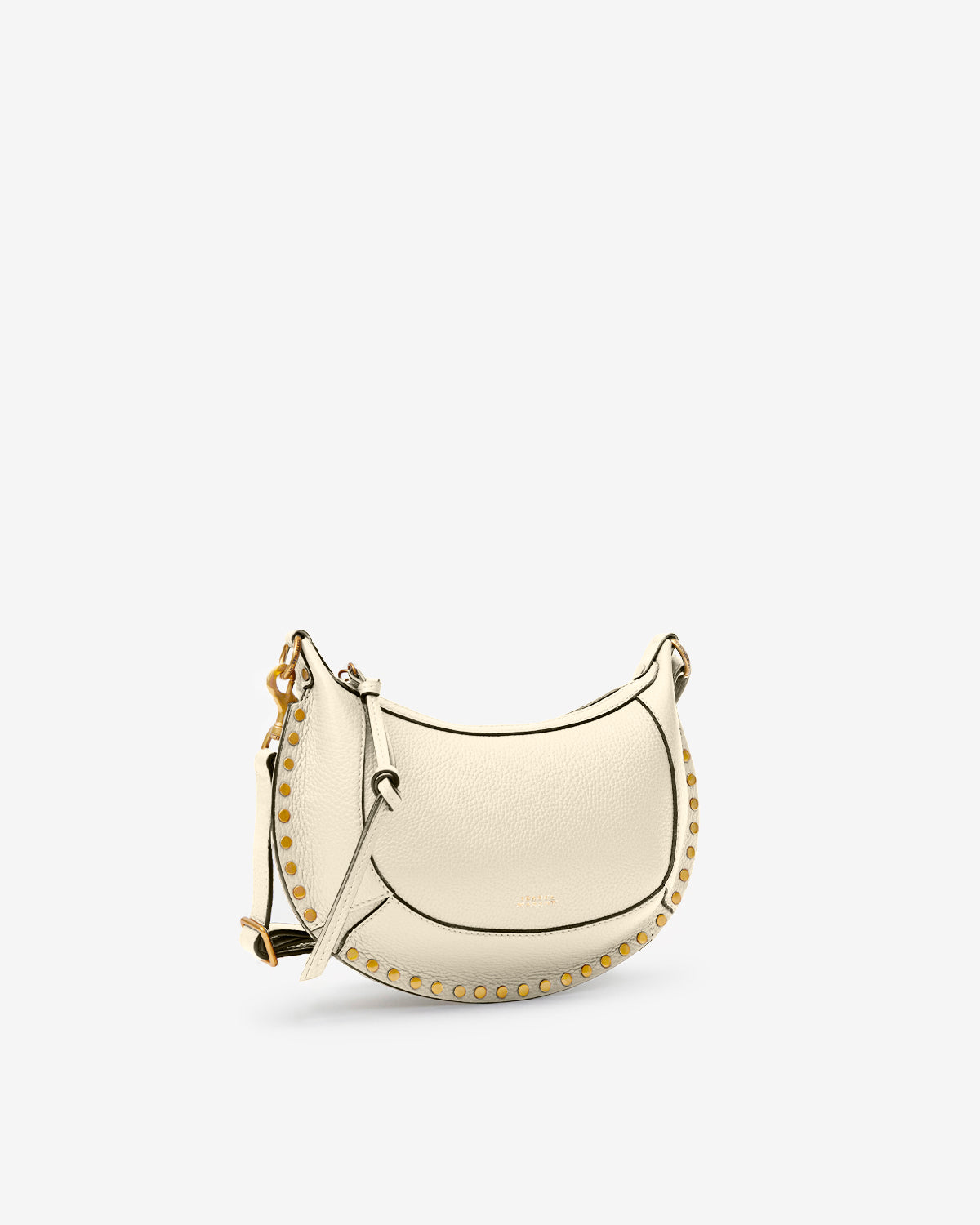 Isabel Marant Oskan Moon sac cuir beige 28 cm clouté