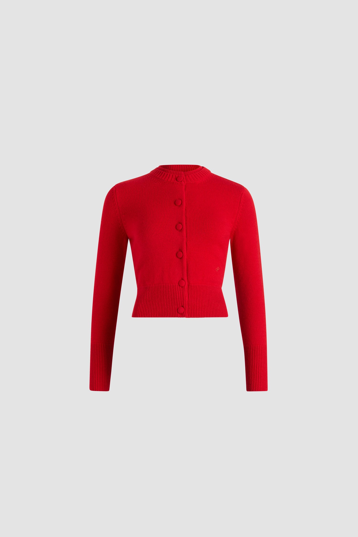 Patou Double collar cardigan cardigan laine rouge Madder Red