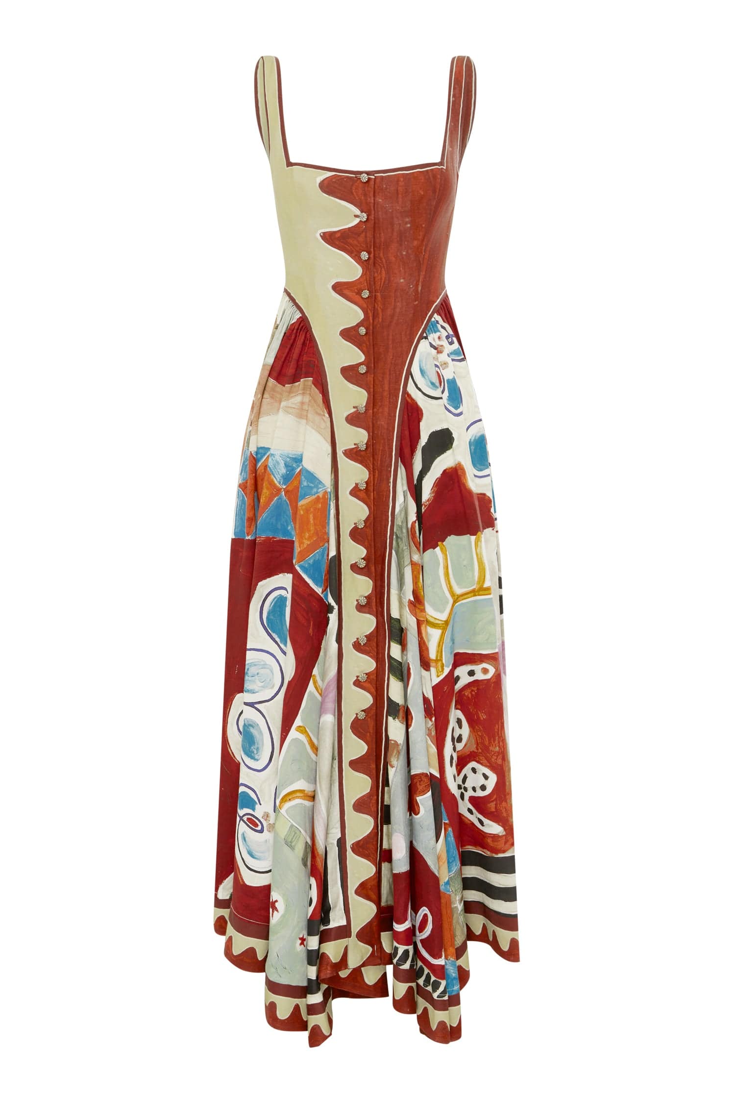 Alemäis Michelle robe midi col carré lin