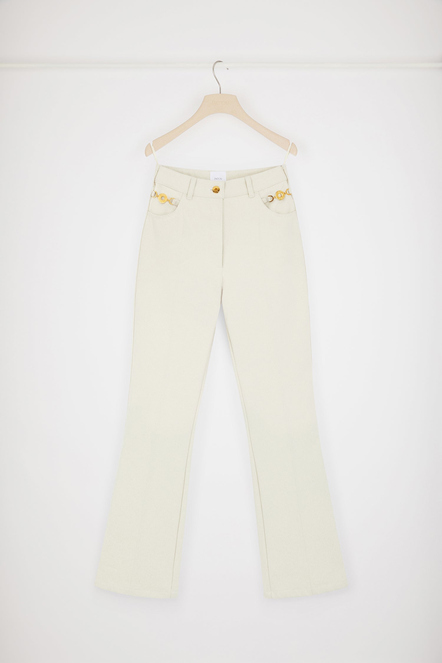 Patou P24TR0300178008N jean évasé denim Natural
