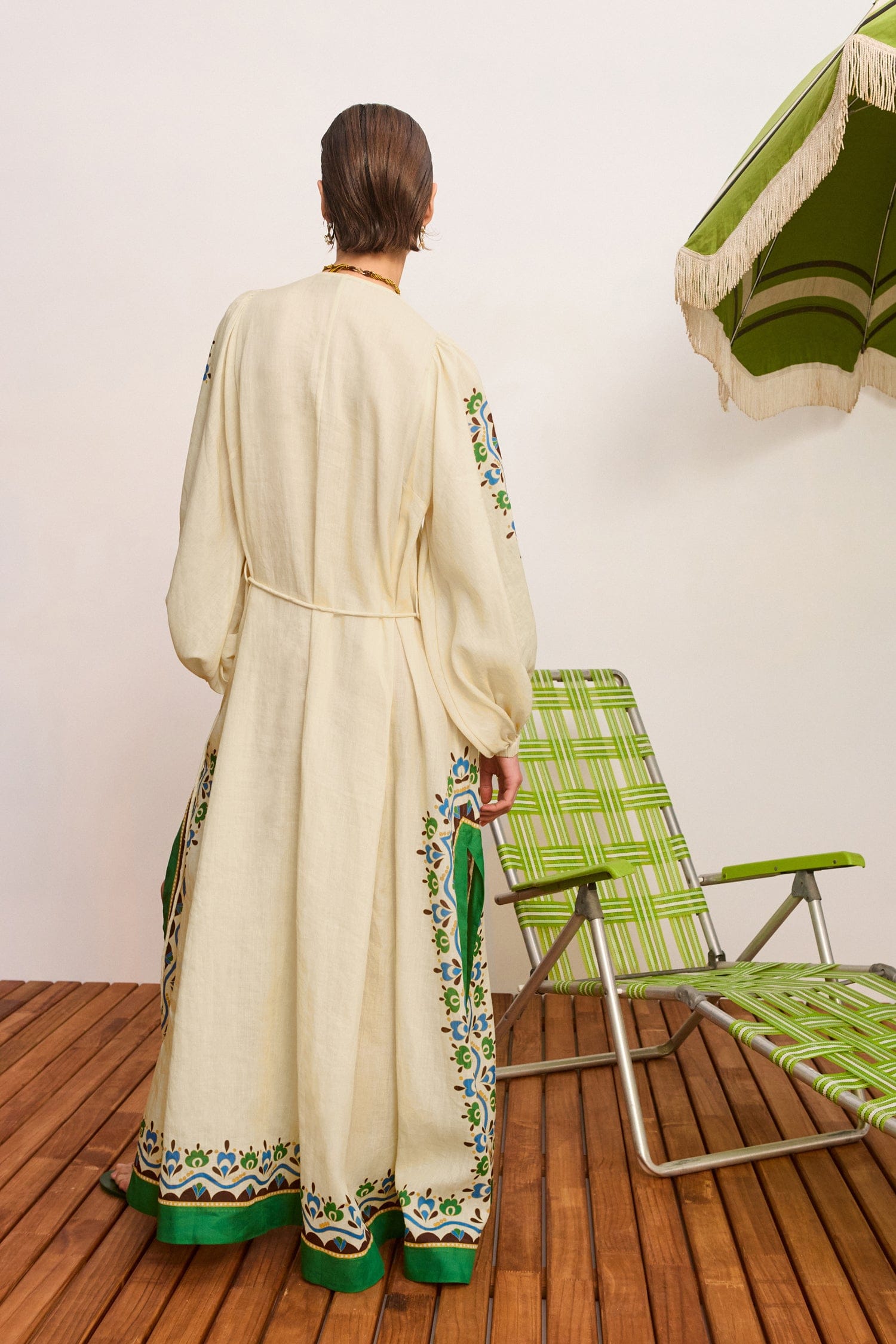 Alemäis Bridgette robe tunique midi ramie à ceinture
