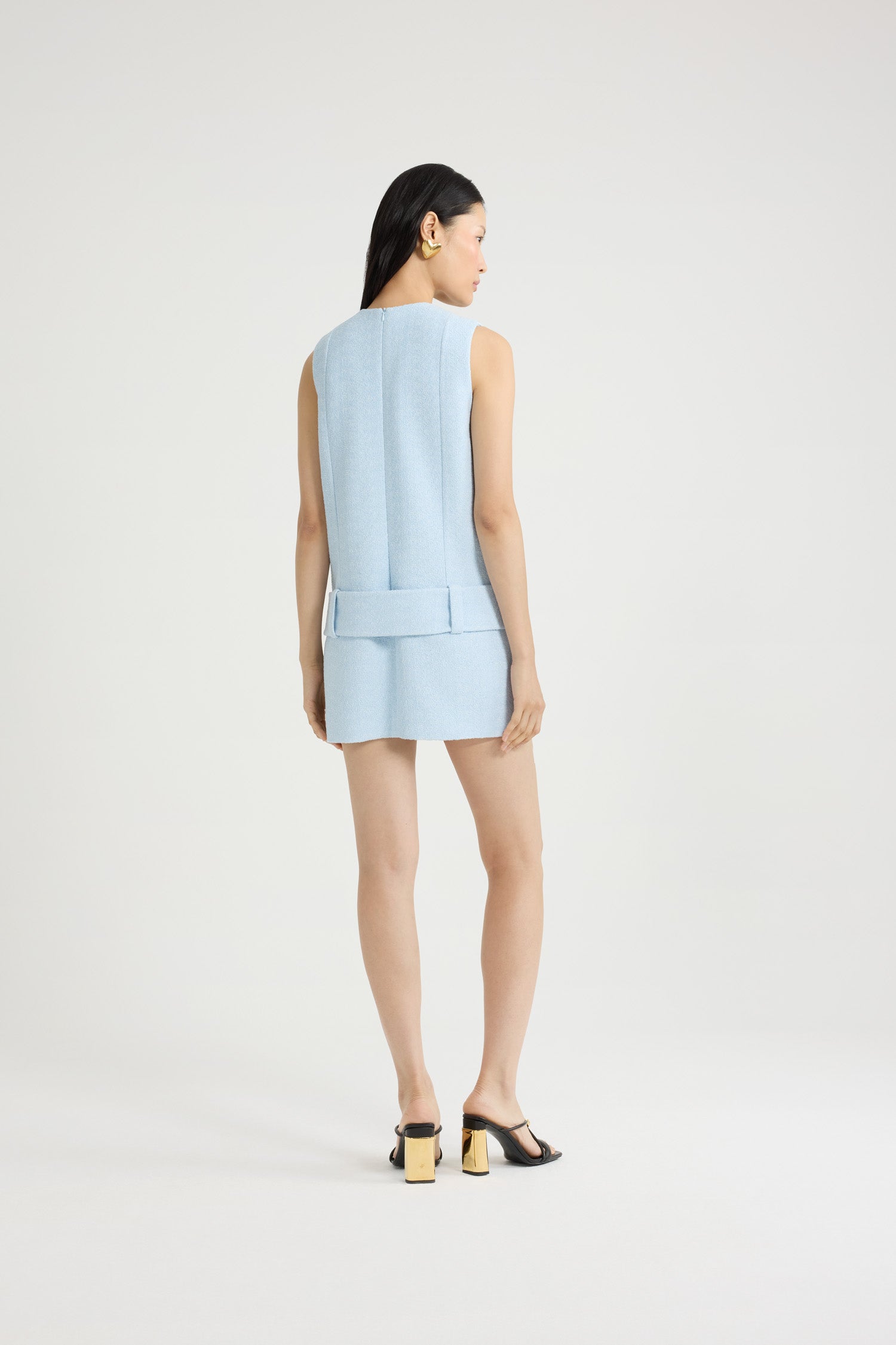 Patou DR160 robe tweed coton bleu Skylight Blue