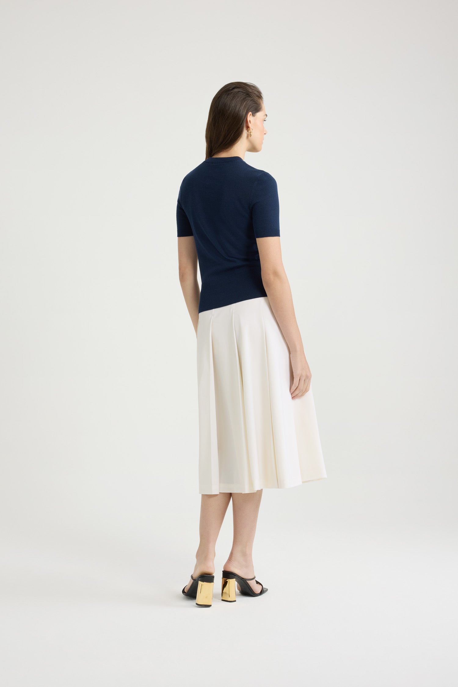 Patou SK078 Jupe Midi Plissée Ivoire Taille 38
