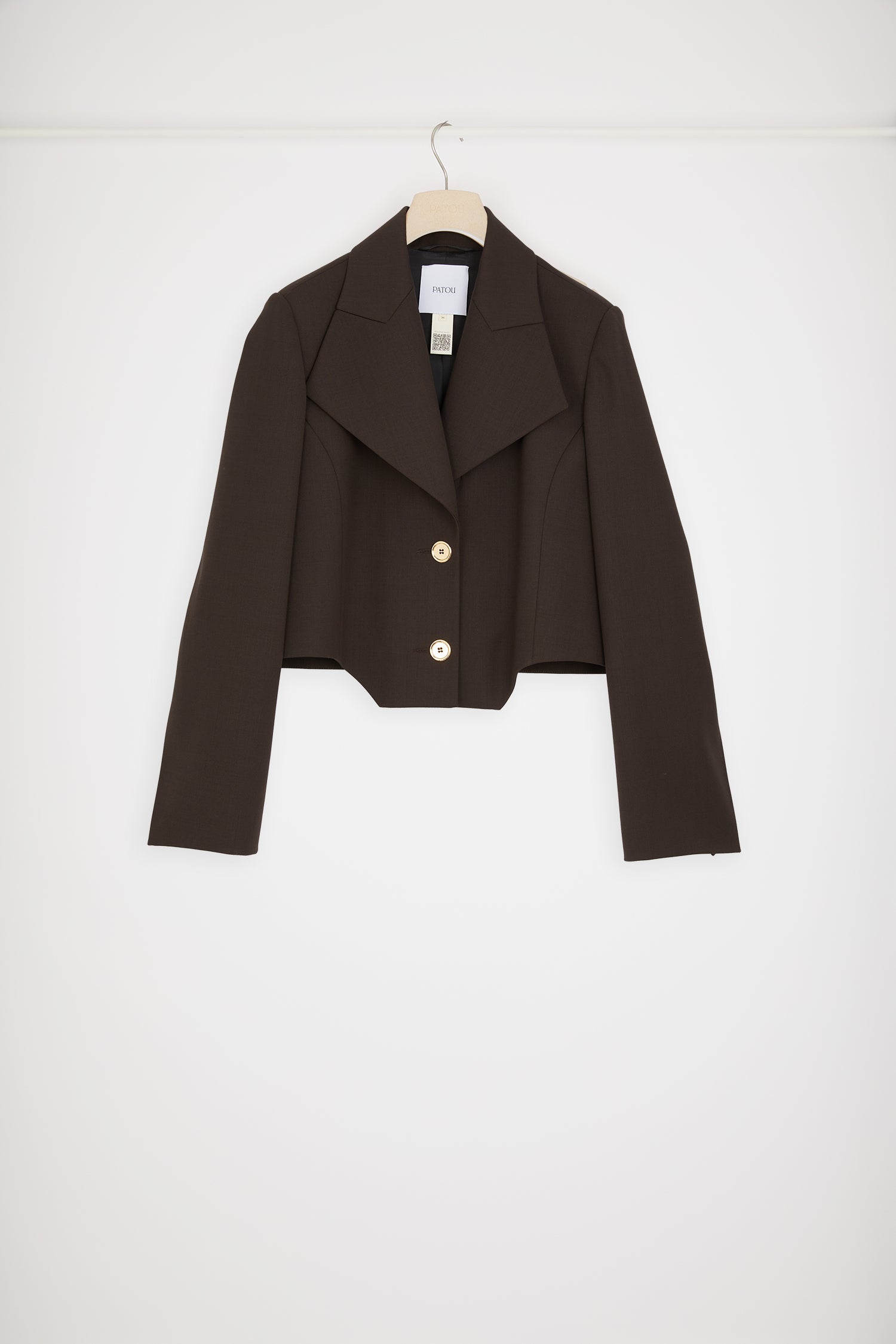 Patou JA032 veste cropped laine chocolat