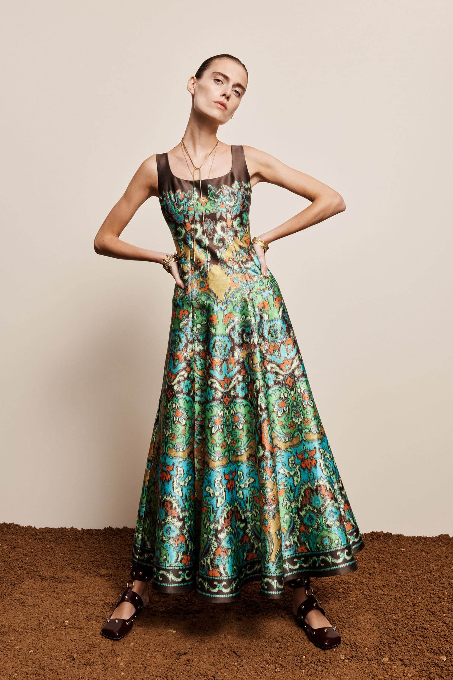 Alemaïs Charlotte Gown robe midi évasée recyclée