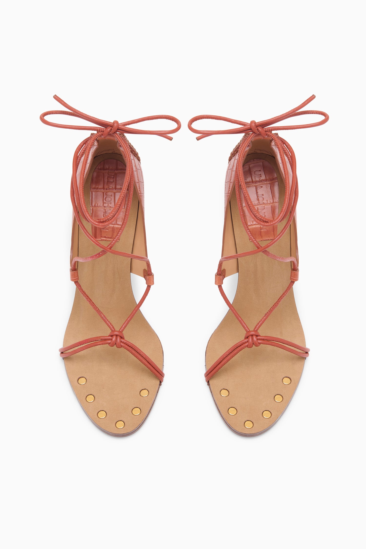 Ulla Johnson Aves sandale talon Redwood croco 95 mm