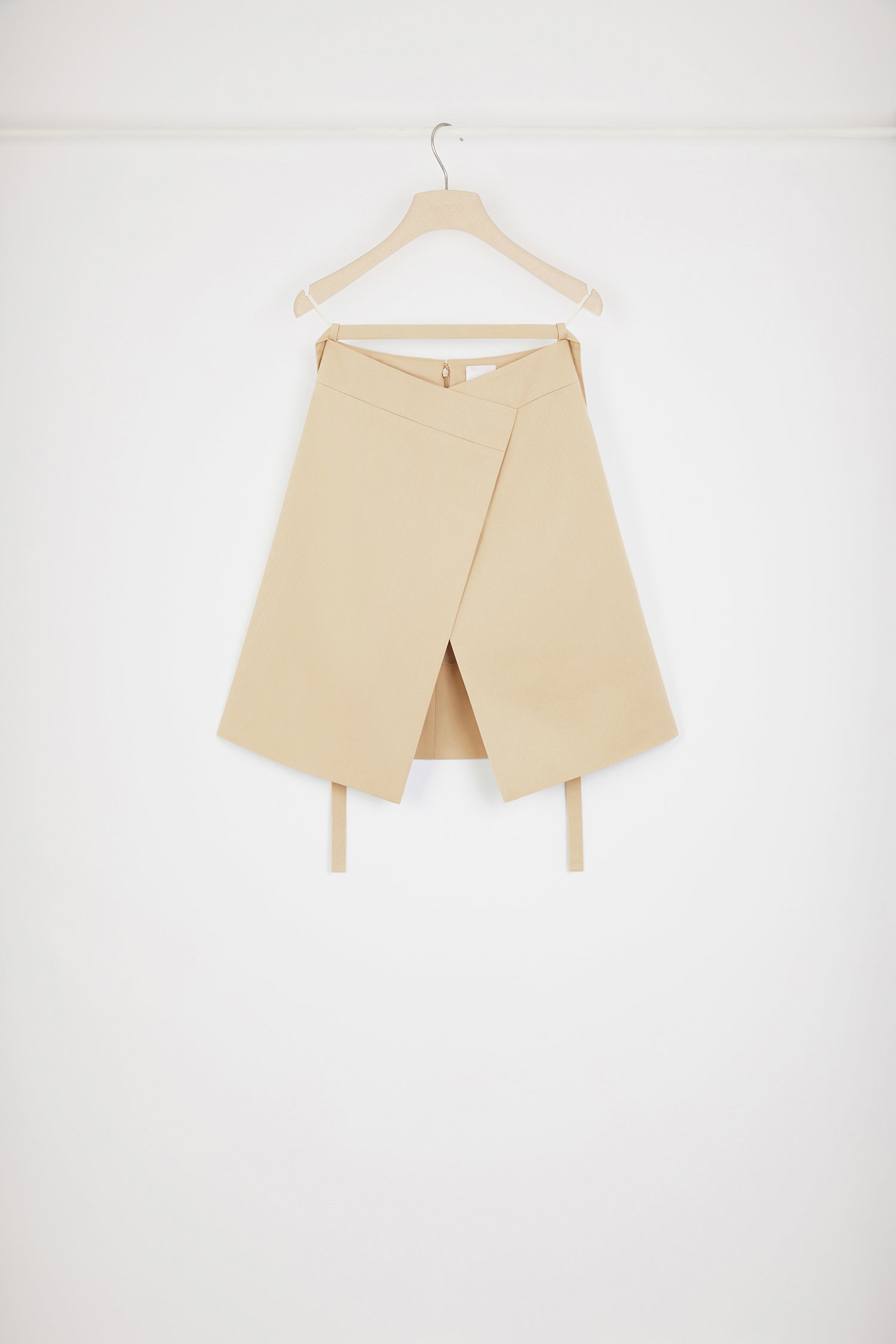 Patou SK057 jupe portefeuille beige gabardine coton