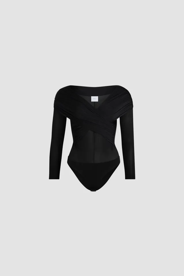 Patou P25JE146 body noir jersey cache-coeur XS