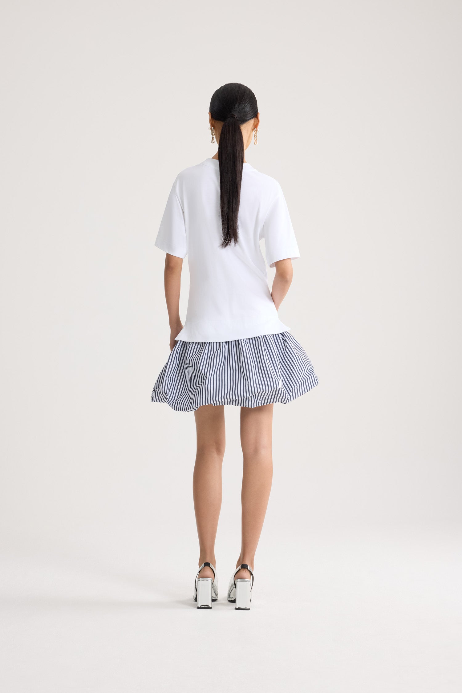 Patou JE226 robe coton bio blanche rayures offshore