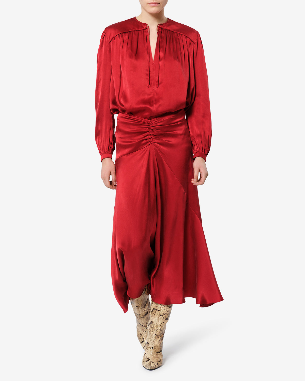 Isabel Marant Laraya blouse soie rouge ample