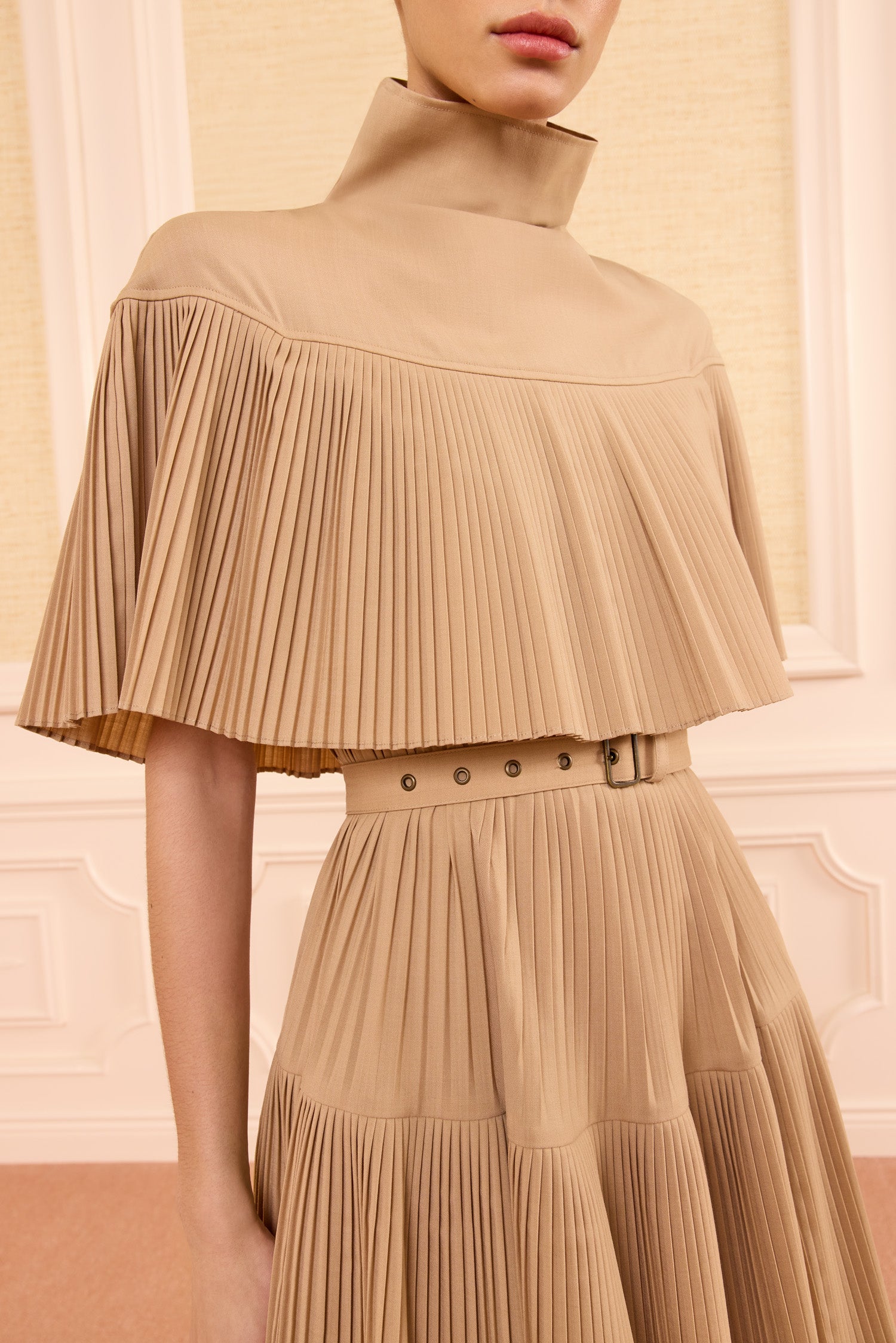 Ulla Johnson Lucille robe mini Dunewood laine plissée