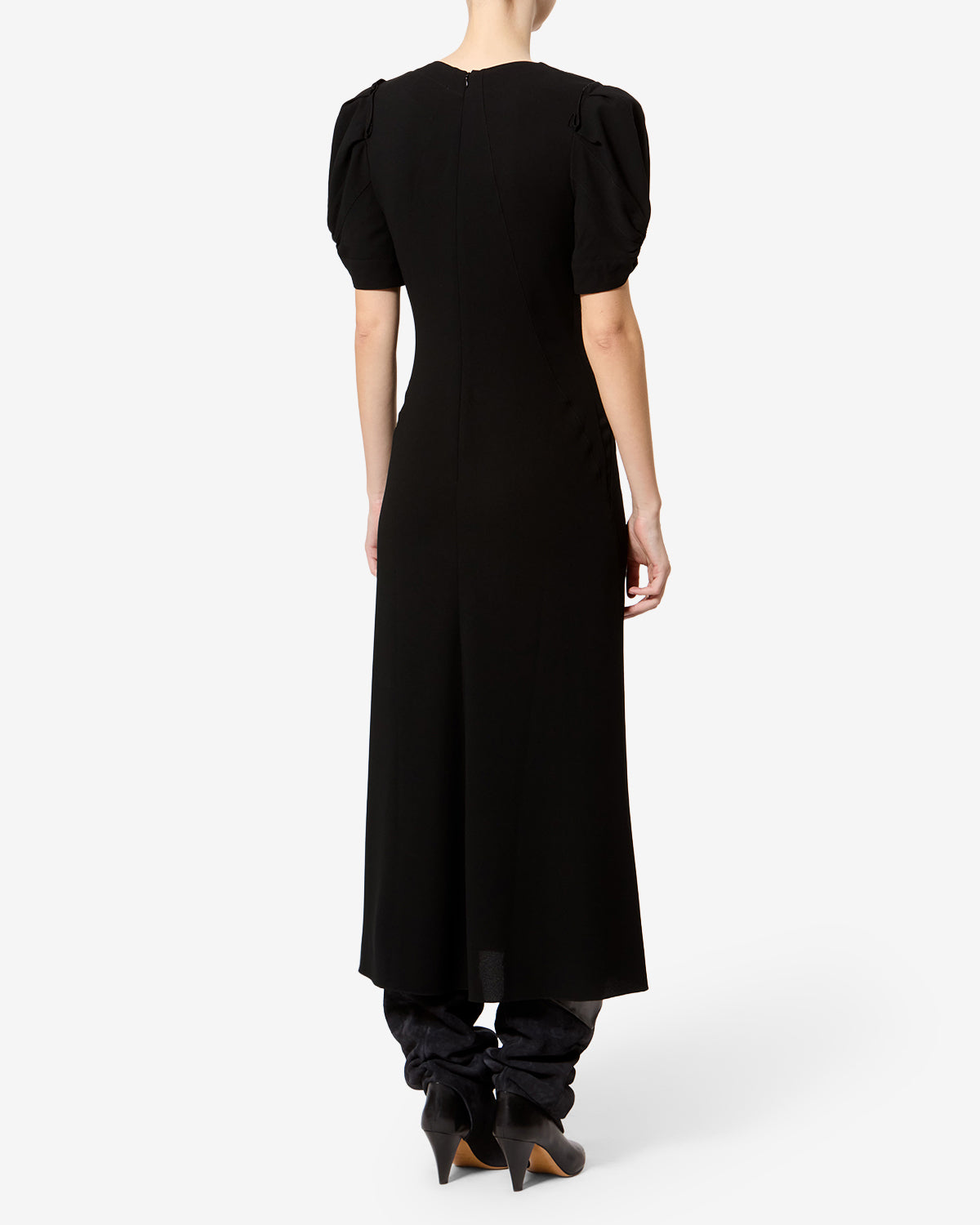 Isabel Marant Surelia robe noire longue drapée