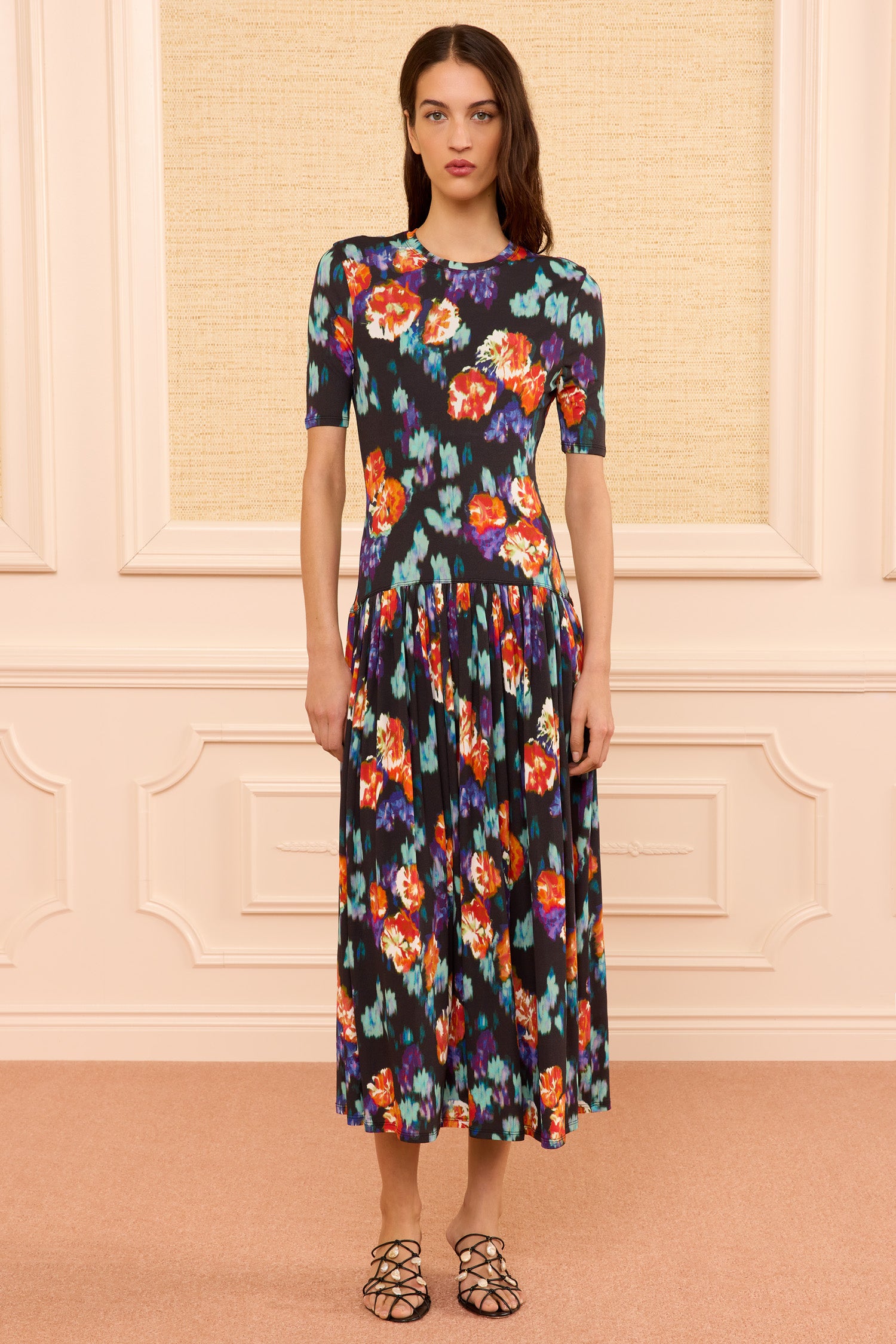 Ulla Johnson Sabine PF260804 robe jersey Nocturne fleurie
