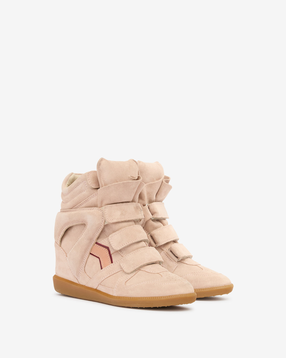 Isabel Marant Bekett baskets rose pêche compensées