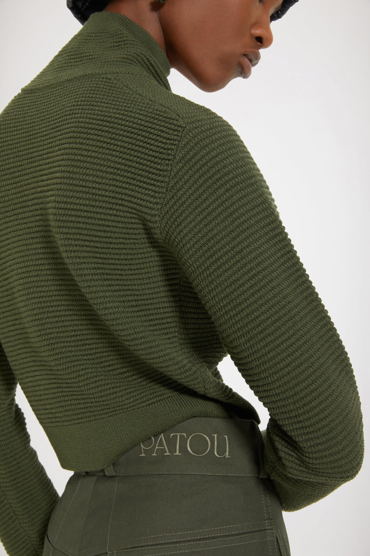Patou TR023 pantalon évasé coton bio Winter Moss